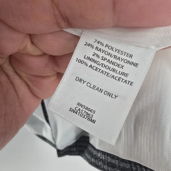 NEW‎ Something Navy Grey Plaid Slouchy Blazer Jacket Women’s XS Narrow Lapel - Picture 4 of 8